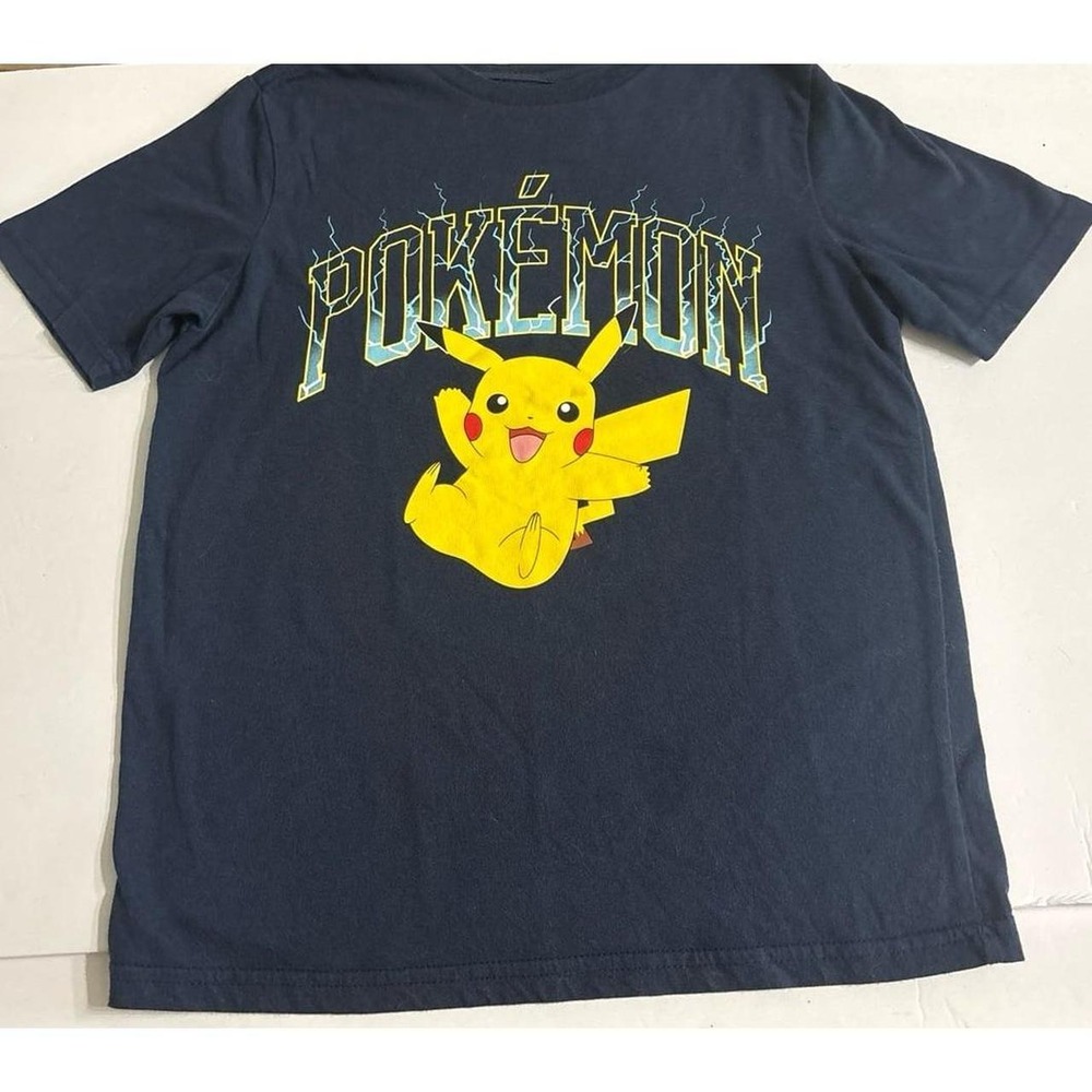 Pokemon Pikachu T-Shirt  (Medium) Navy Charcter Tee